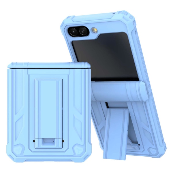 Hårt Pc phone case för Samsung Galaxy Z Flip5 5g Stötsäkert Kickstand cover med pennfack Baby Blue