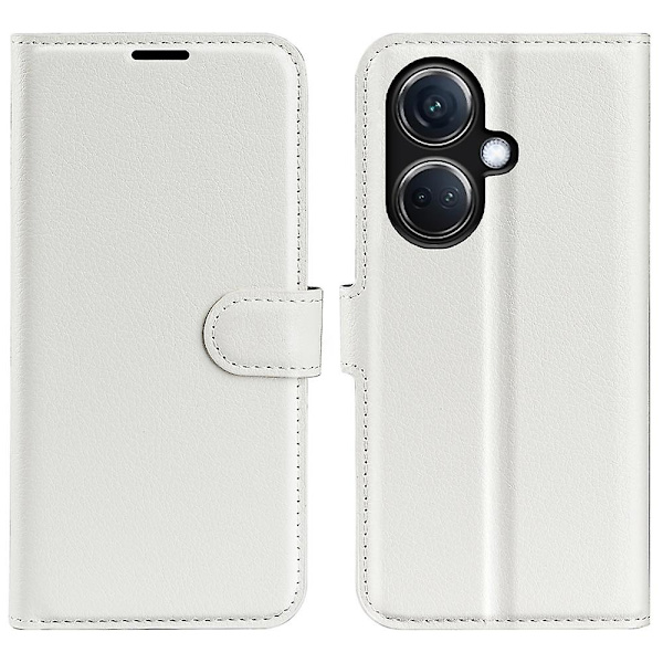 Phone case för Oppo K11 5g plånbok Litchi Texture Shell anti-scratch Stativ Pu Läder Cover White