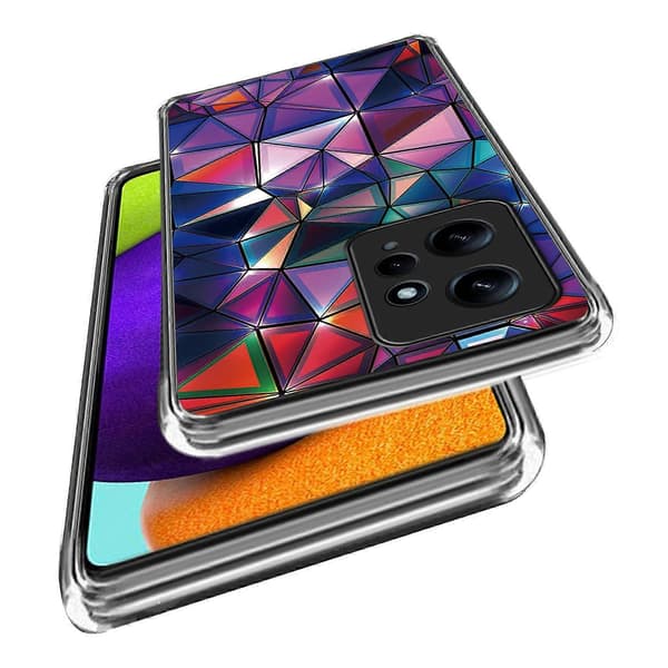 Blød TPU-etui med mønstertryk til Xiaomi Redmi Note 12 4G Multicolor Triangle