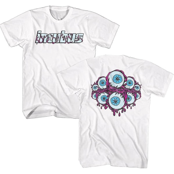 Incubus 90-talsrockband Ögonglober Fram- och baksida print Vuxen kortärmad T-shirt Grafiska T-shirts White 3XL