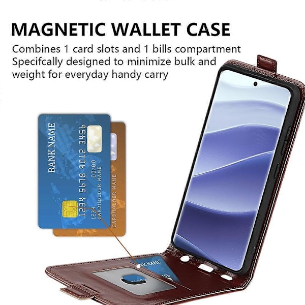 Etui til Xiaomi Redmi Note 14 Pro 5G med kortlommer, vertikalt flip læder telefoncover Multicolor Style A