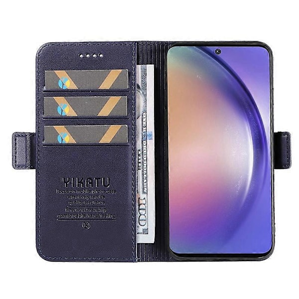 YIKATU YK-003 Læder Wallet Case med Magnetisk Lukning til Samsung Galaxy A55 5G Multicolor Sapphire