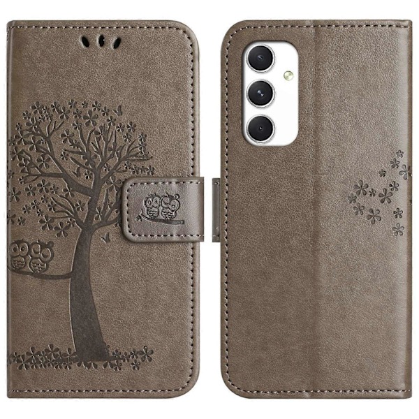 Etui til Samsung Galaxy A16 5G/A16 4G PU Læder Ugle Træ Præget Pung Telefon Cover Multicolor Style H