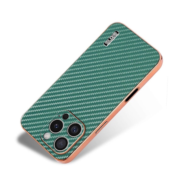 AZNS iPhone 16 Pro Max -kotelo, galvanointi, hiilikuitukuvio, PU+TPU-puhelinkuori Multicolor Style C