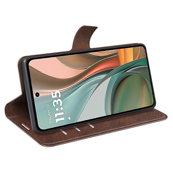 Til Motorola Moto G75 5G Stand Case Anti-Scratch Kalvetekstur Læder Telefon Cover Multicolor Style G