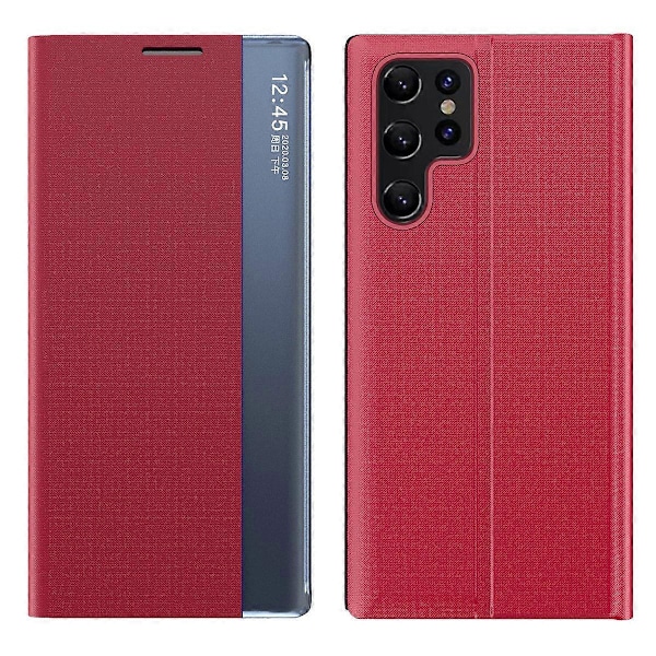 Samsung Galaxy S24 Ultra -kotelo PC+PU-nahkainen katseluikkunallinen läppäteline puhelinkotelo Multicolor Style F