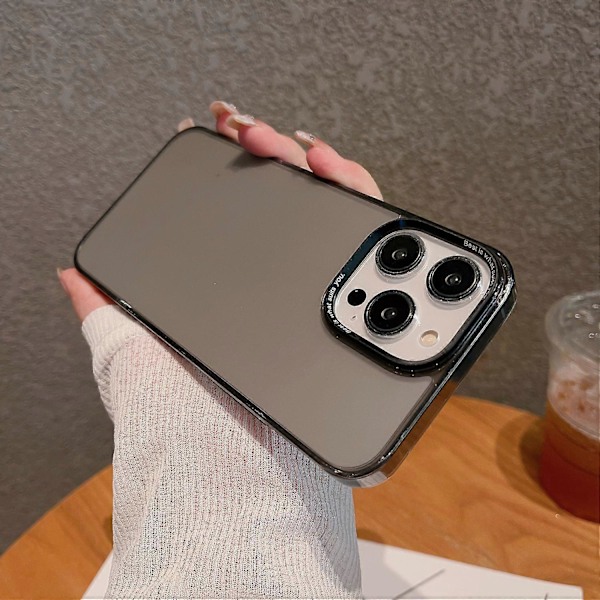 VOERO Deksel til iPhone 15 Pro, Dobbelt Lag PC+Herdet Glass, Matt Overflate Multicolor Style C