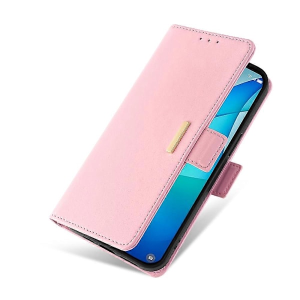 Læder Wallet Case med RFID-blokering og stativ til Realme GT 7 Pro 5G med håndrem - Grøn Multicolor Pink