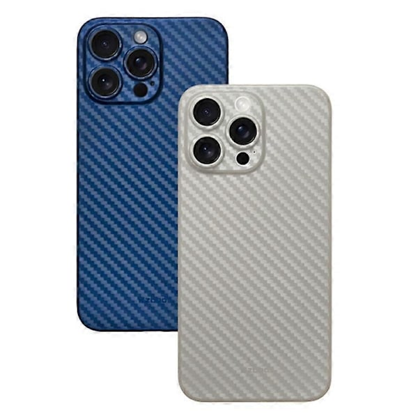 KZDOO Kolfibertextur Baksida Skal PP Mobiltelefonfodral för iPhone 15 Pro Max Multicolor Gold
