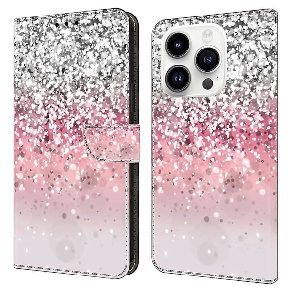 För iPhone 15 Pro Fodral 3D Mönstertryck Läder Plånboksfodral Multicolor Style P