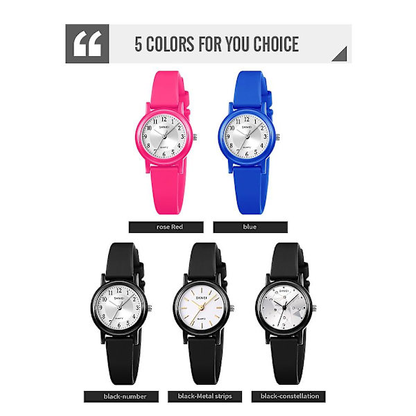 Skmei 1659 Tynd PU Læderrem Quartz Ur Til Damer Black Case Digital Type