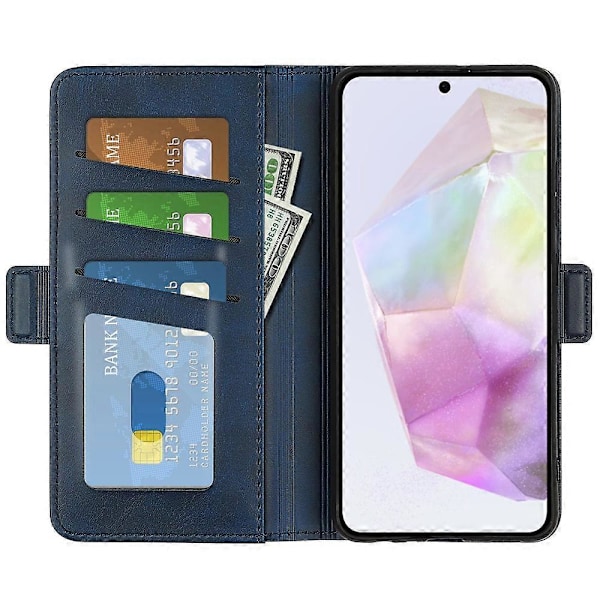 Til Samsung Galaxy A36 5G Stand Case Kalvetekstur Læder Wallet Telefon Cover Multicolor Style D