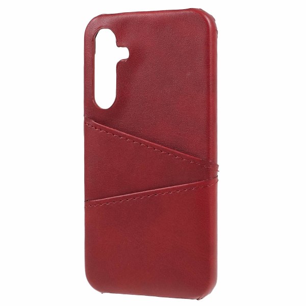 För Samsung Galaxy S23 Fe phone case Pu-läderbelagd PC- cover med 2 kortplatser Red