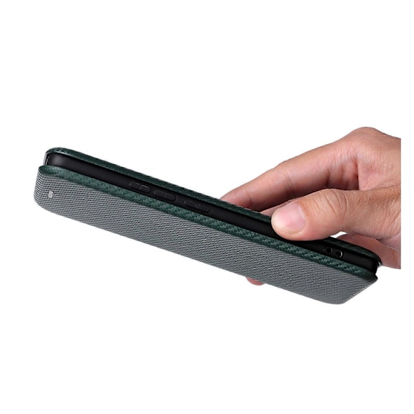 For Xiaomi Redmi Note 14 Pro 4G Deksel Karbonfibertekstur Fallsikker PU Lær Telefondeksel Multicolor Green