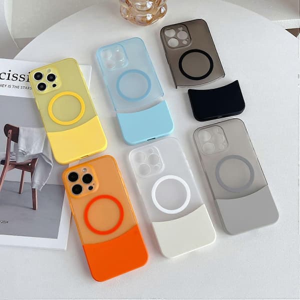 Til iPhone 15 Pro Max Cover Kompatibel med MagSafe Hud-Touch PC Telefon Cover Splejsning Farve Multicolor Style E