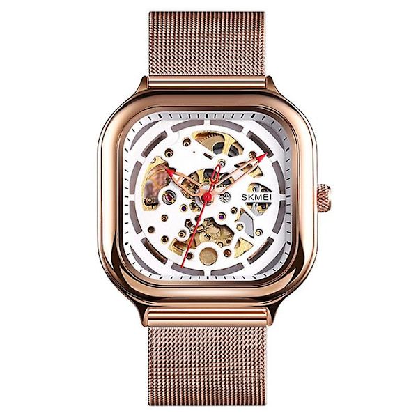 Skmei 9184 Herre Firkantet Tourbillon Automatisk Mekanisk Ur Rose Guld Not Specified