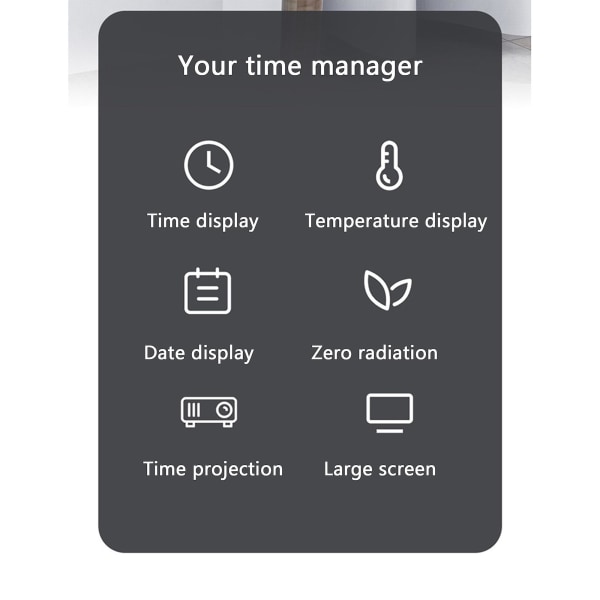 LED Digital Projektions Vækkeur Temperatur Stort Display Bord Sengelamper Gave