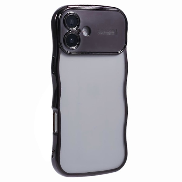 iPhone 16 -kotelo, galvanoidulla kiharakehyksellä, TPU, kirkas puhelinkuori Multicolor Style B