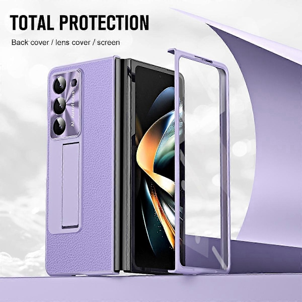 För Samsung Galaxy Z Fold5 5G Läder PC Fodral Stötsäkert Ställ Telefonskal Multicolor Style F