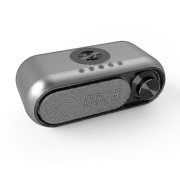 Multifunktionell Bärbar Bluetooth högtalare Desktop Klocka Alarm Mobiltelefon Trådlös Laddare Fm Radio Musik o Familjepresent