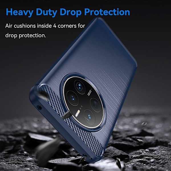 Til Huawei Mate 50 Pro 4G Cover Anti-Ridse TPU Telefon Skal Kulfiber Tekstur Telefon Beskytter Multicolor Style C
