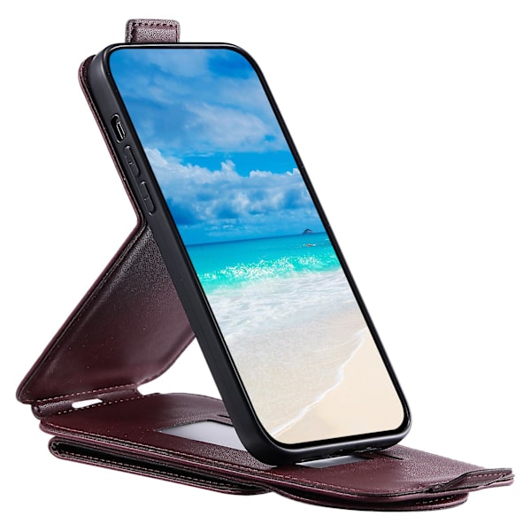 Fullt skydd Läder+tpu Vertikalt Flip Stand Skyddande phone case för Samsung Galaxy A54 5g Wine Red