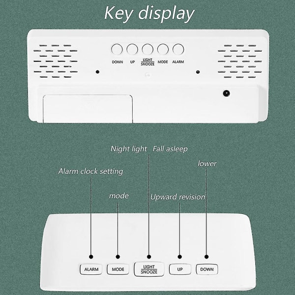 Farverigt Skrift Alarm Clock Sengelampe Stort Display Stor Skrift Soveværelse LED Alarm Clock, Elektronisk Bordur med Temperaturvisning