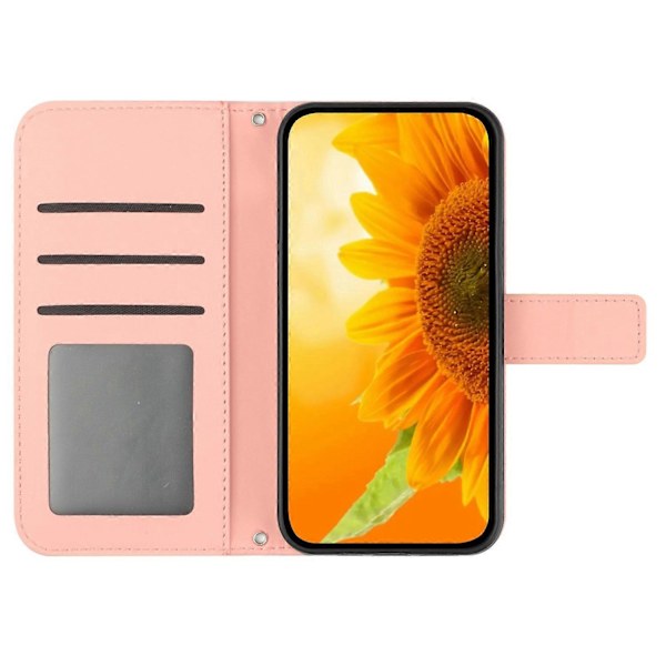 Mobilskal med crossbody-rem för Samsung Galaxy A35 5G PU-läder Solros Stativ Multicolor Style D