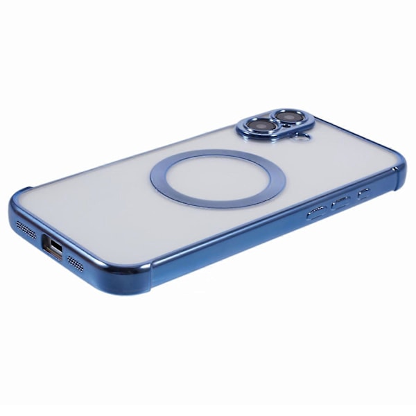 For iPhone 16 Deksel Kompatibelt med MagSafe Elektroplettering TPU Klar Telefon Deksel Multicolor Style B