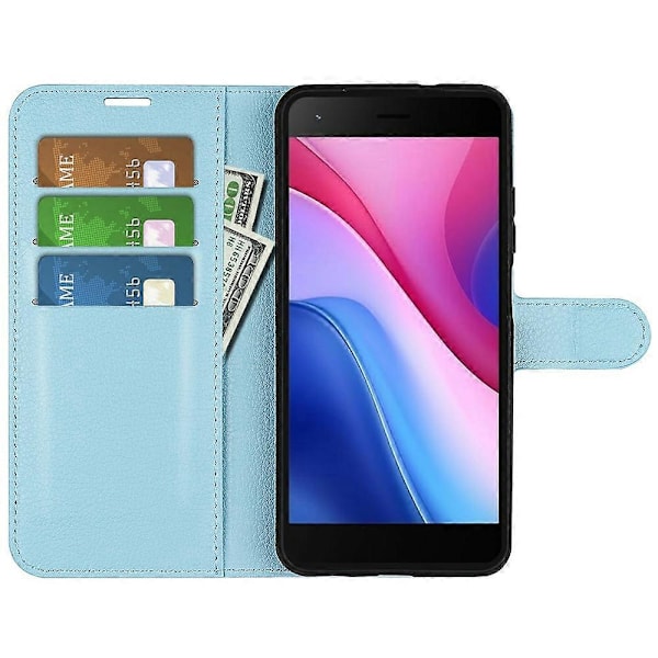 Til ZTE Blade A35 Lite Etui Litchi Tekstur Stødsikkert Læder Wallet Telefon Cover - Grøn Multicolor Blue
