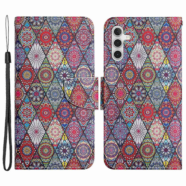 Til Samsung Galaxy A25 5G Etui Mønsterprint Kryds Tekstur Cover Multicolor Kaleidoscope