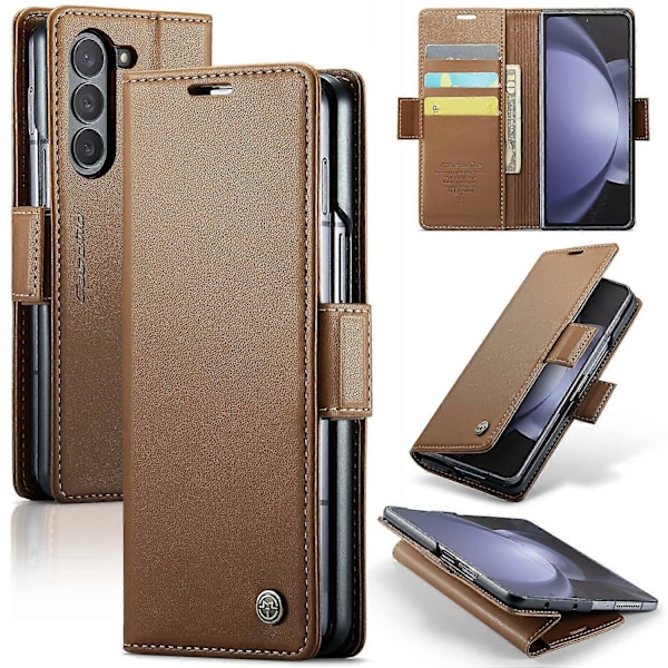 CASEME 023-serien För Samsung Galaxy Z Fold5 5G RFID-blockerande Plånbok Läderfodral Telefonställ Skydd Multicolor Style F