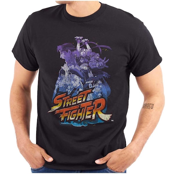 Street Fighter 90'er Video Gamer Grafik T-shirt Mænd Eller Kvinder Black XL