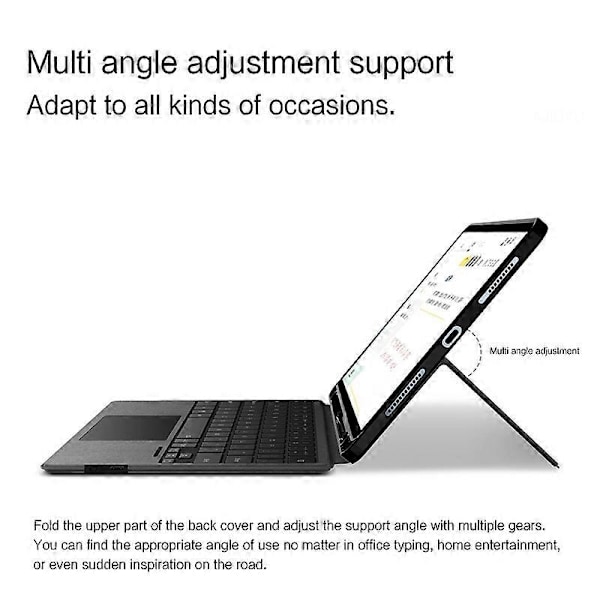 iPad Air (2020)/(2022) Nahkakotelo + Kosketuslevyllinen Bluetooth-näppäimistö taustavalolla