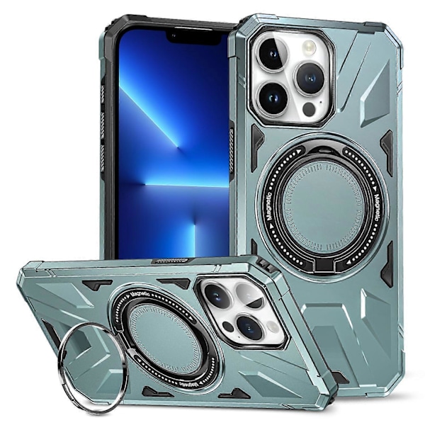 iPhone 13 Pro 6.1 tuuman kotelo, pudotussuoja TPU+PC puhelimen suojakuori pyörivällä jalustalla Multicolor Style D