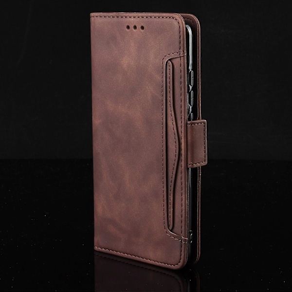 Flerfacksdesign Läder Telefonfodral Plånboksställ för Samsung Galaxy S21 FE Multicolor Style E