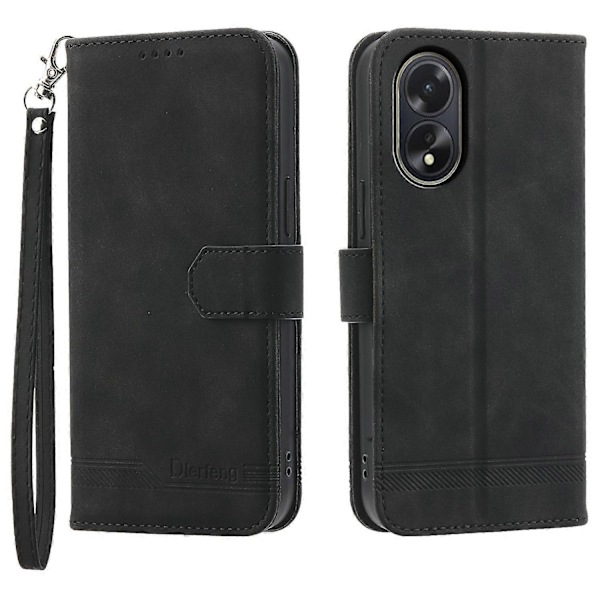 DIERFENG DF-03 Fodral för Oppo A38 4G, Präglat Telefonställ Skydd Magnetisk Plånbok Multicolor Style C
