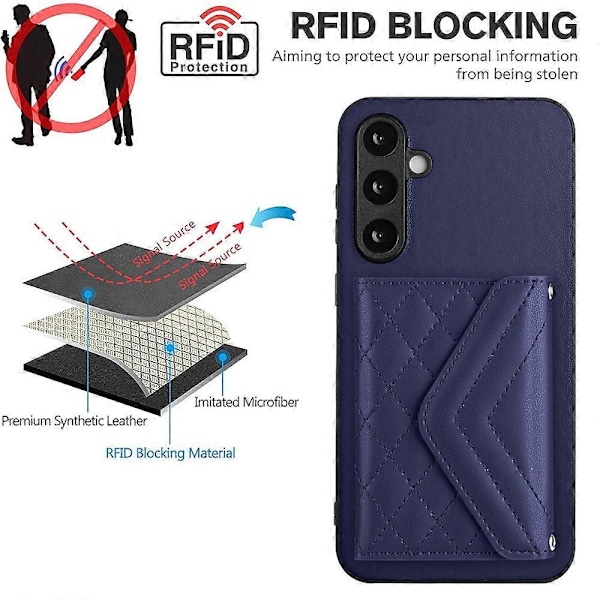 YB Leather Coating Series-8 Samsung Galaxy S23 FE RFID-suojakorttikotelo jalustalla Multicolor Sapphire