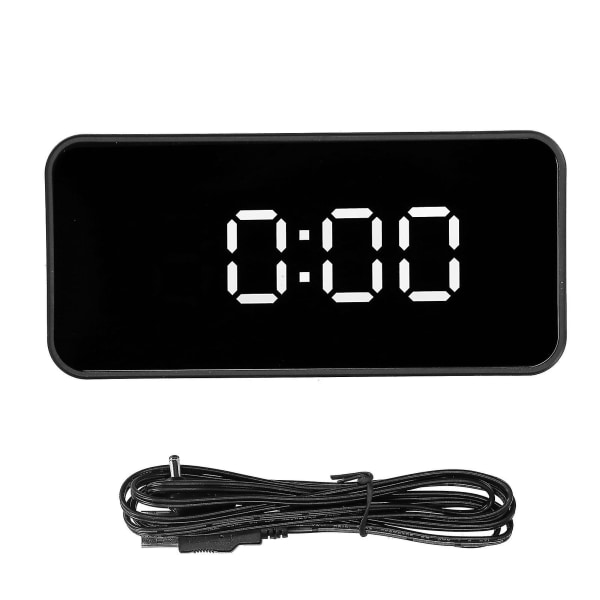 LED Digital Vækkeur med Temperaturvisning Automatisk Lyssensor USB Spejlur Sort
