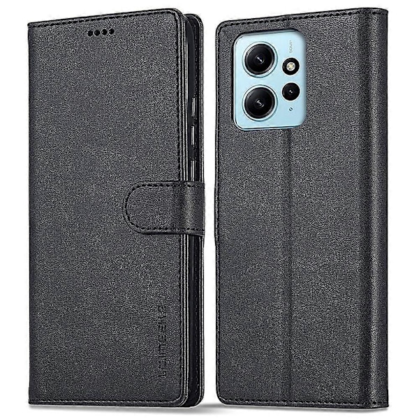LC.IMEEKE Plånboksfodral för Xiaomi Redmi Note 12 4G Kalvtextur PU Läder Ställ Telefonskal Multicolor Style A