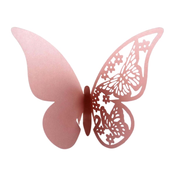 100 st Butterfly vinglas kort för bröllop vinglas dekor Pink 100PCS