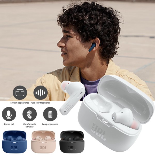 Trådlöst Bluetooth-headset In-Ear Musik Sport Löpning Headset White