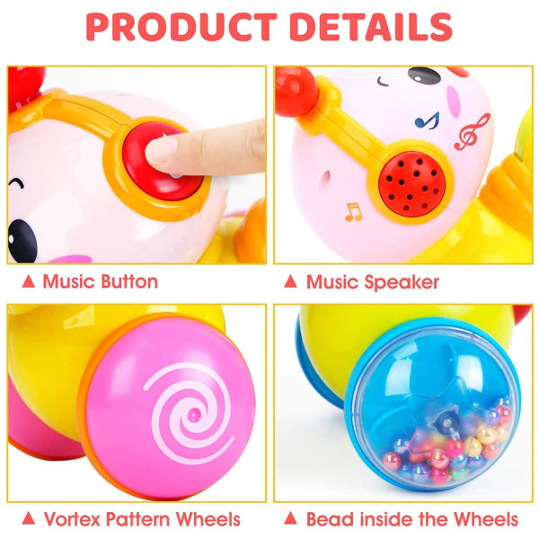 Barnleksaker 6 till 12 månader Press & Go Musical Light Toy Present