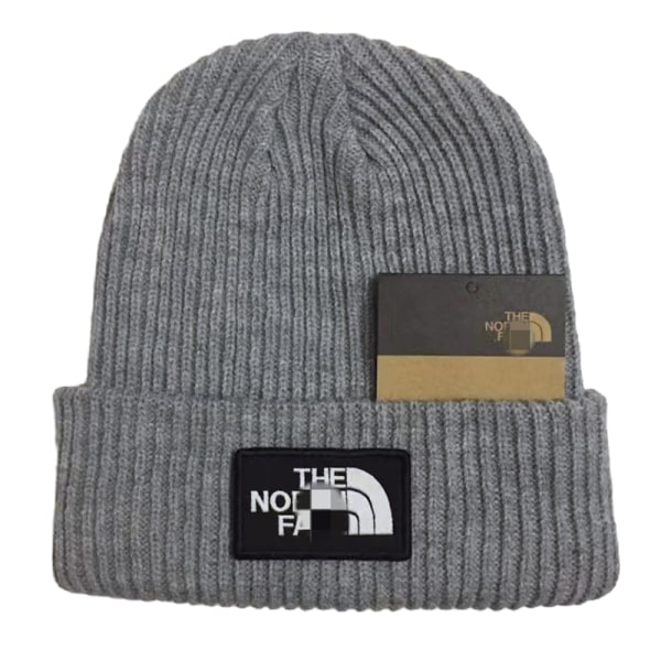 The North Stickad Beanie Hat Herr Dam Vinter Varm Manschett Kabel Sticka Slouch Hattar Grey