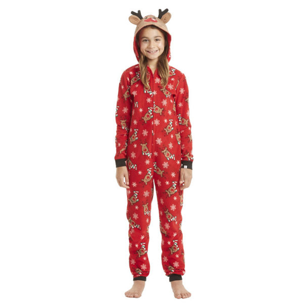 Jul Hooded Långärmad Jumpsuit ParentChild Nihgtwear Child 3T
