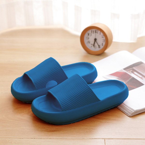 Tofflor för kvinnor Sommar mjuk sula sandaler Halkfria badskor blue 38/39