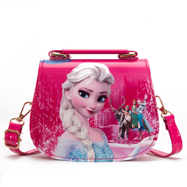 Tecknad Disney Frozen Elsa Anna Crossbody Purse Shoulder Handväska rose red