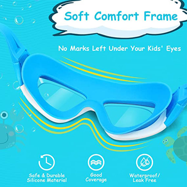 Simglasögon för barn lämplig för 3-12 års poolglasögon rose red