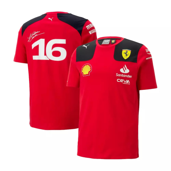 Scuderia Ferrari F1 officiella team Charles Leclerc T-shirt herr Formel 1 toppar 2XL