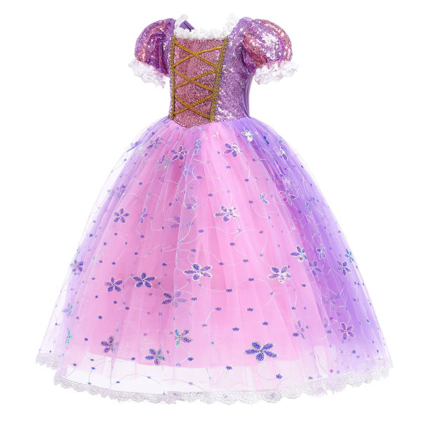 Frozen Rapunzel Princess Dress Kostym för Girl Party Dress 6-7 Years